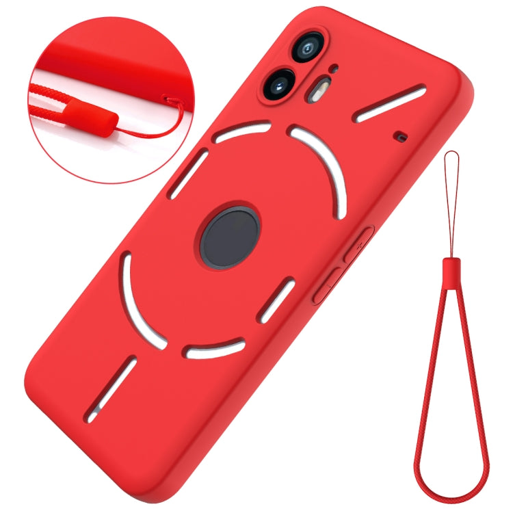 For Nothing Phone 2 Pure Color Liquid Silicone Shockproof Phone Case(Red)
