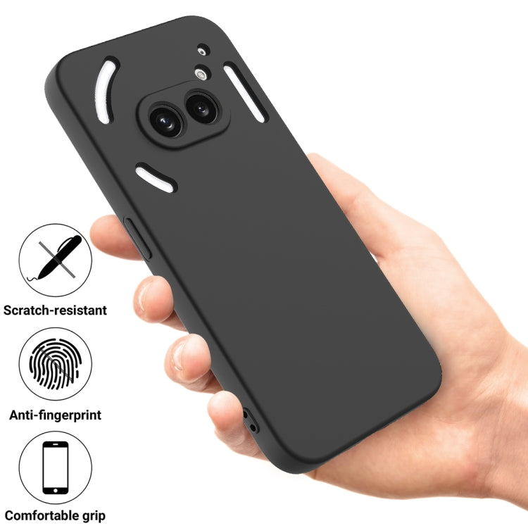 For Nothing Phone 2a Pure Color Liquid Silicone Shockproof Phone Case(Black)