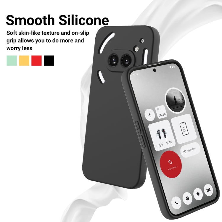 For Nothing Phone 2a Pure Color Liquid Silicone Shockproof Phone Case(Black)
