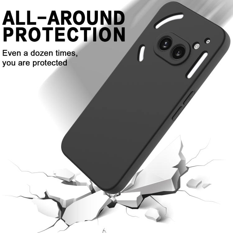 For Nothing Phone 2a Pure Color Liquid Silicone Shockproof Phone Case(Black)