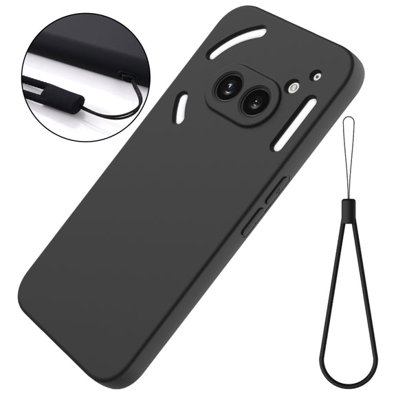 For Nothing Phone 2a Pure Color Liquid Silicone Shockproof Phone Case(Black)