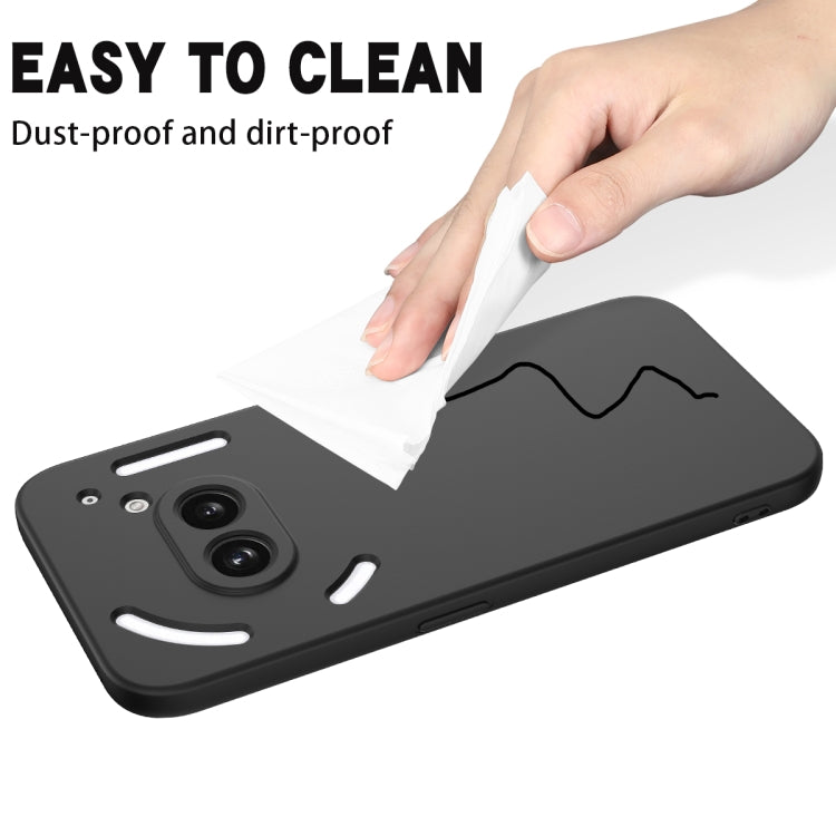 For Nothing Phone 2a Pure Color Liquid Silicone Shockproof Phone Case(Black)