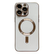 For iPhone 12 Pro Max Magsafe Plating TPU Phone Case with Lens Film(White) - iPhone 12 Pro Max Cases by PMC TechLife | Online Shopping South Africa | PMC TechLife | Buy Now Pay Later Mobicred