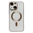 For iPhone 13 Magsafe Plating TPU Phone Case with Lens Film(White) - free shipping - PMC TechLife - Order now!