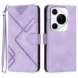 For Huawei Pura 70 Pro/70 Pro+ Line Pattern Skin Feel Leather Phone Case(Light Purple) - Huawei Cases by PMC Jewellery | Online Shopping South Africa | PMC Jewellery | Buy Now Pay Later Mobicred