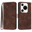 For Huawei Pura 70 Pro/70 Pro+ Line Pattern Skin Feel Leather Phone Case(Coffee) - free shipping - PMC Jewellery - Order now!