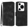 For Huawei Pura 70 Pro/70 Pro+ Line Pattern Skin Feel Leather Phone Case(Black) - Huawei Cases by PMC Jewellery | Online Shopping South Africa | PMC Jewellery | Buy Now Pay Later Mobicred