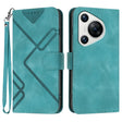 For Huawei Pura 70 Line Pattern Skin Feel Leather Phone Case(Light Blue) - Huawei Cases by PMC Jewellery | Online Shopping South Africa | PMC Jewellery | Buy Now Pay Later Mobicred
