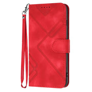 For Realme 12 5G Global Line Pattern Skin Feel Leather Phone Case(Red)