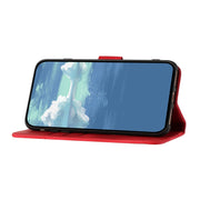For Realme 12 5G Global Line Pattern Skin Feel Leather Phone Case(Red)