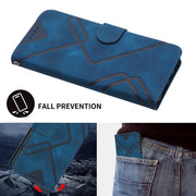 For Realme C67 4G Global Line Pattern Skin Feel Leather Phone Case(Royal Blue)