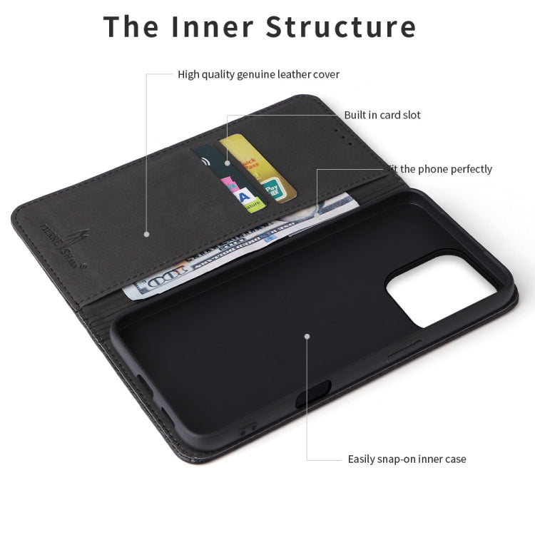 For iPhone 16 Pro Max Fierre Shann Crocodile Texture Magnetic Genuine Leather Phone Case(Black)