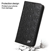 For iPhone 16 Pro Max Fierre Shann Crocodile Texture Magnetic Genuine Leather Phone Case(Black)