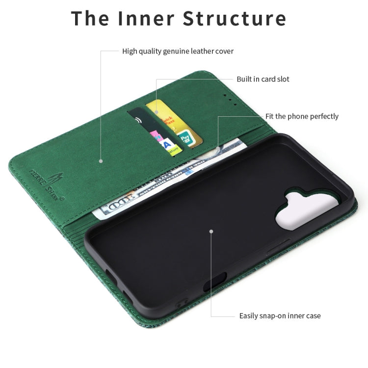For iPhone 16 Plus Fierre Shann Crocodile Texture Magnetic Genuine Leather Phone Case(Green)