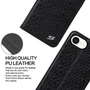 For iPhone 16e Fierre Shann Crocodile Texture Magnetic Genuine Leather Phone Case(Black)