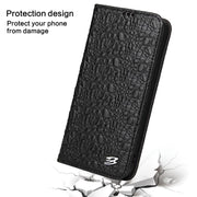 For iPhone 16e Fierre Shann Crocodile Texture Magnetic Genuine Leather Phone Case(Black)
