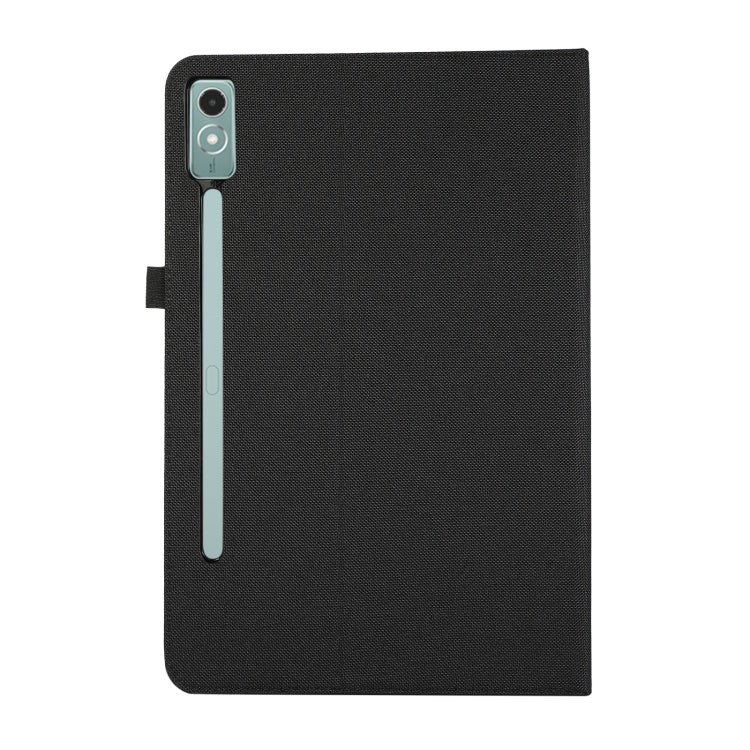 For Lenovo Tab P12 Horizontal Flip TPU + Fabric PU Leather Tablet Case(Black)