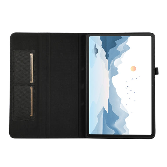 For Lenovo Tab P12 Horizontal Flip TPU + Fabric PU Leather Tablet Case(Black)