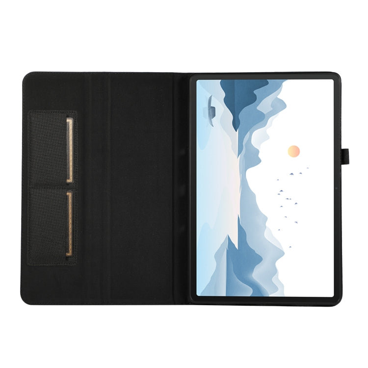 For Lenovo Tab P12 Horizontal Flip TPU + Fabric PU Leather Tablet Case(Black)