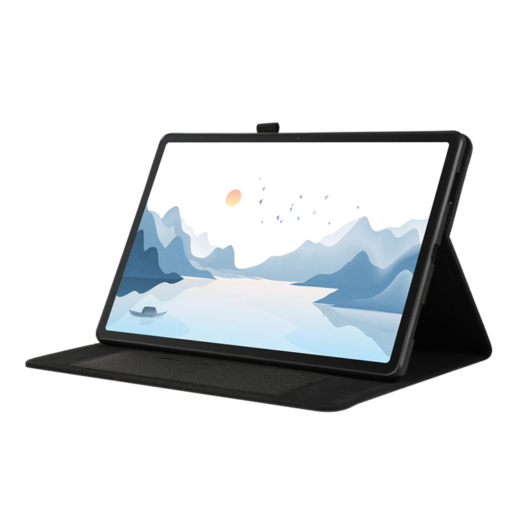 For Lenovo Tab P12 Horizontal Flip TPU + Fabric PU Leather Tablet Case(Black)