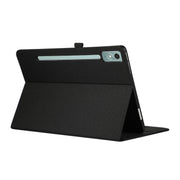 For Lenovo Tab P12 Horizontal Flip TPU + Fabric PU Leather Tablet Case(Black)