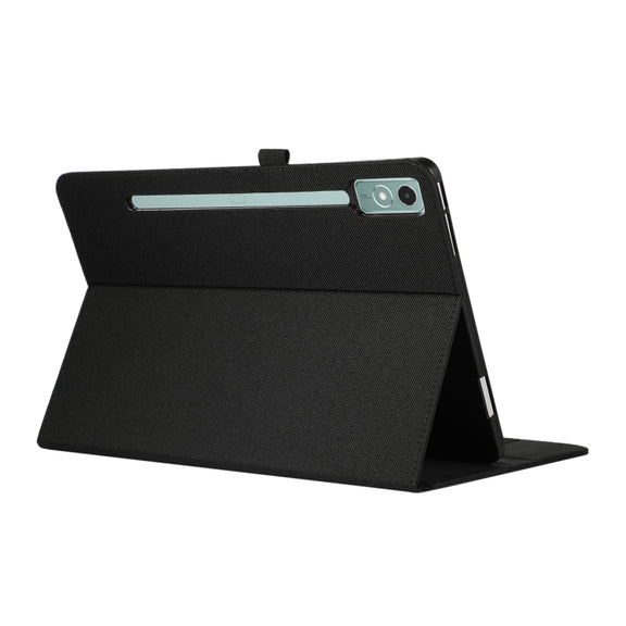For Lenovo Tab P12 Horizontal Flip TPU + Fabric PU Leather Tablet Case(Black)