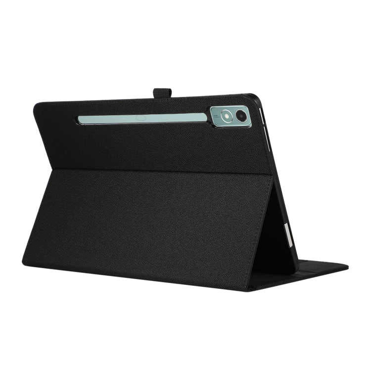 For Lenovo Tab P12 Horizontal Flip TPU + Fabric PU Leather Tablet Case(Black)