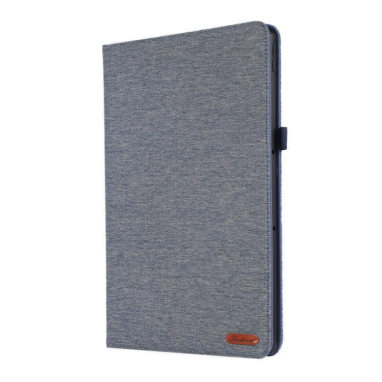 For Lenovo Tab P12 Horizontal Flip TPU + Fabric PU Leather Tablet Case(Dark Blue)