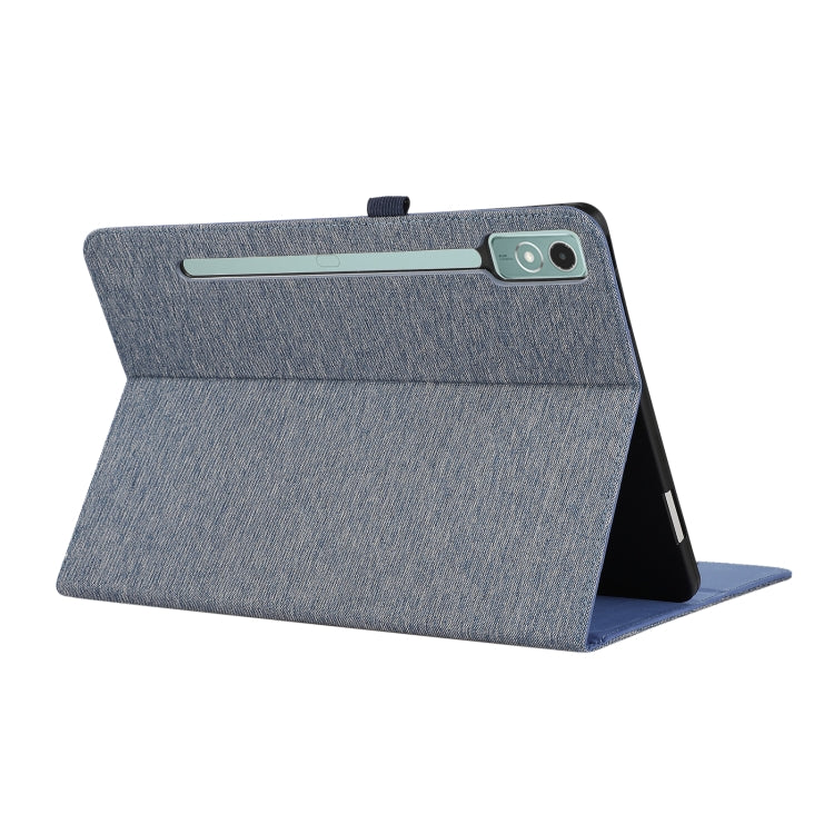 For Lenovo Tab P12 Horizontal Flip TPU + Fabric PU Leather Tablet Case(Dark Blue)
