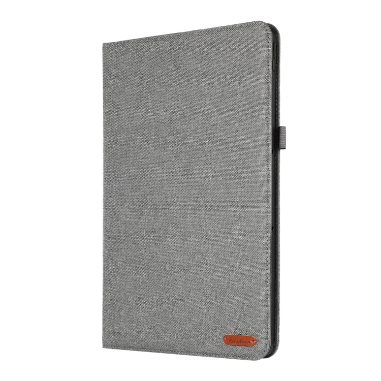 For Lenovo Tab P12 Horizontal Flip TPU + Fabric PU Leather Tablet Case(Grey)