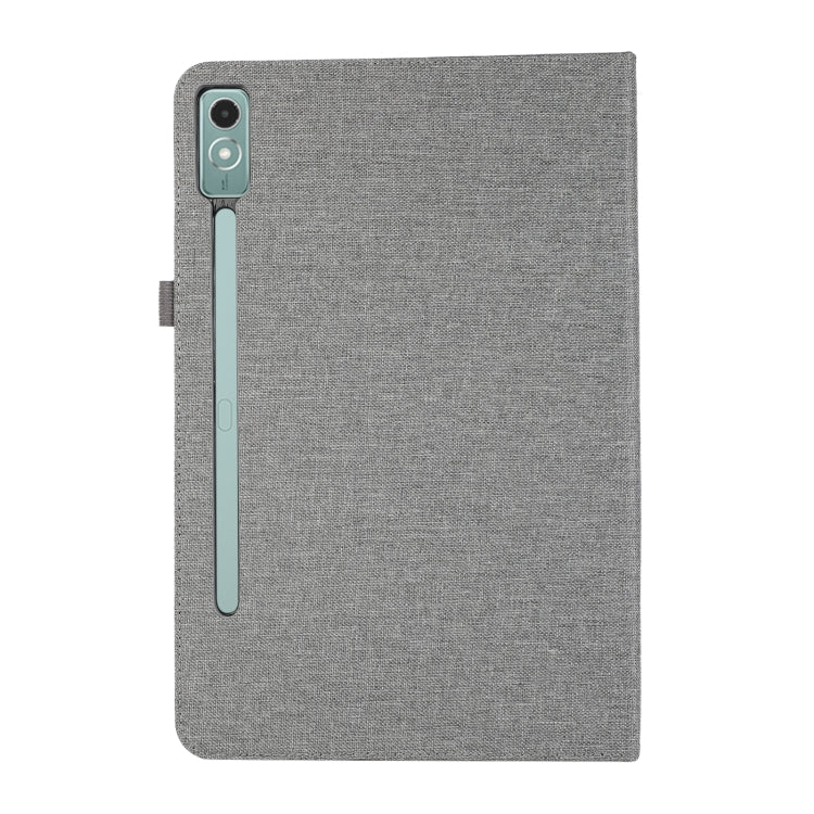 For Lenovo Tab P12 Horizontal Flip TPU + Fabric PU Leather Tablet Case(Grey)