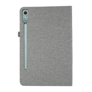 For Lenovo Tab P12 Horizontal Flip TPU + Fabric PU Leather Tablet Case(Grey)