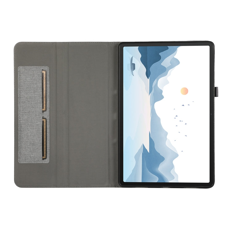 For Lenovo Tab P12 Horizontal Flip TPU + Fabric PU Leather Tablet Case(Grey)