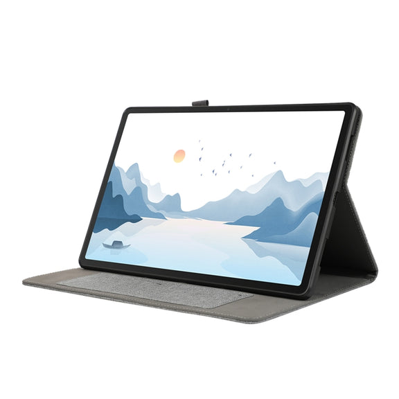 For Lenovo Tab P12 Horizontal Flip TPU + Fabric PU Leather Tablet Case(Grey)