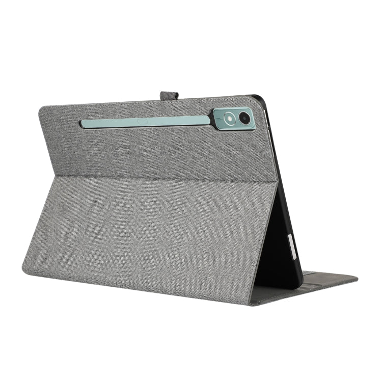 For Lenovo Tab P12 Horizontal Flip TPU + Fabric PU Leather Tablet Case(Grey)