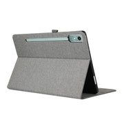 For Lenovo Tab P12 Horizontal Flip TPU + Fabric PU Leather Tablet Case(Grey)