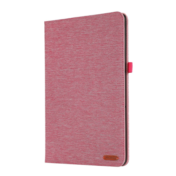 For Lenovo Tab P12 Horizontal Flip TPU + Fabric PU Leather Tablet Case(Rose Red)
