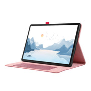For Lenovo Tab P12 Horizontal Flip TPU + Fabric PU Leather Tablet Case(Rose Red)