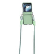 For Motorola Razr 40 Ultra Morandi Leather Texture Phone Case With Lanyard(Green) - Motorola Cases by PMC TechLife | Online Shopping South Africa | PMC TechLife | Buy Now Pay Later Mobicred