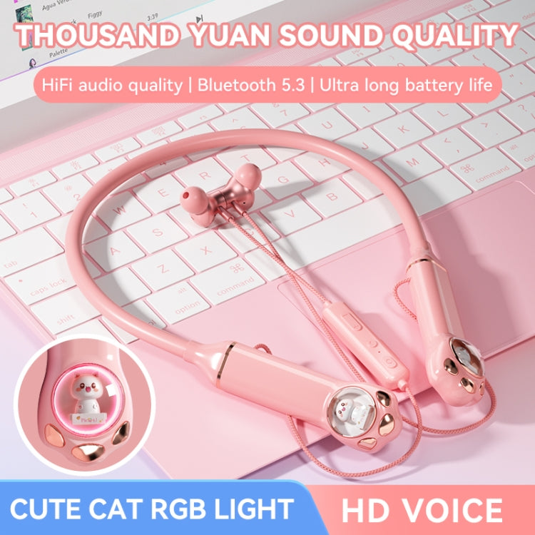 K1692 Meow Planet Neck-mounted Noise Reduction Sports Bluetooth Earphones(Black)