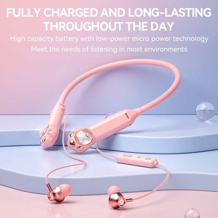 K1692 Meow Planet Neck-mounted Noise Reduction Sports Bluetooth Earphones(Black)