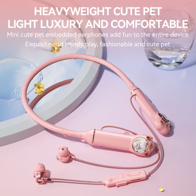K1692 Meow Planet Neck-mounted Noise Reduction Sports Bluetooth Earphones(Black)