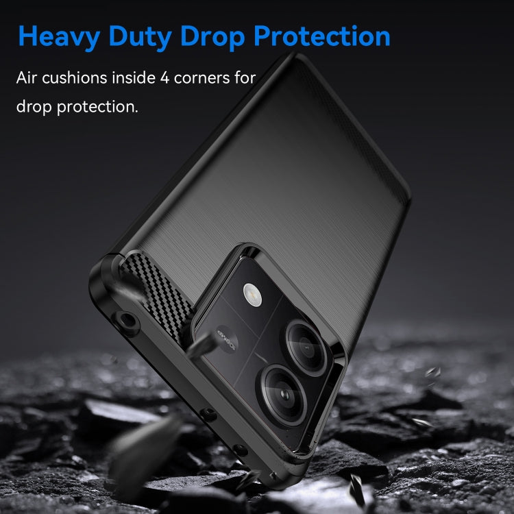For Xiaomi Redmi Note 13 5G Brushed Texture Carbon Fiber TPU Phone Case(Black)