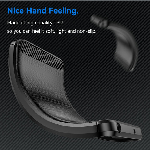 For Xiaomi Redmi Note 13 5G Brushed Texture Carbon Fiber TPU Phone Case(Black)