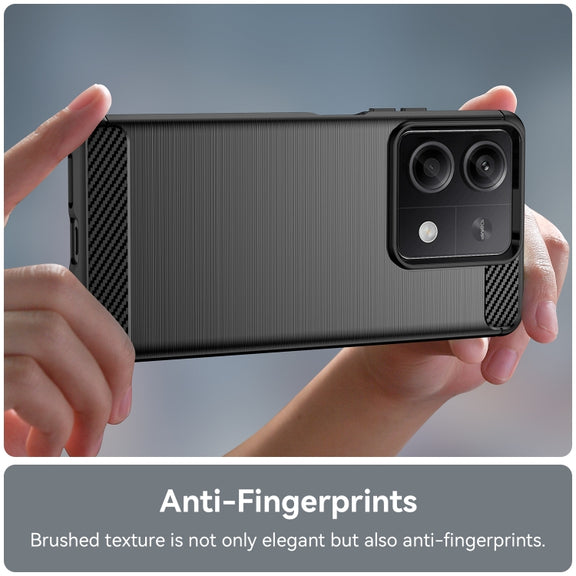 For Xiaomi Redmi Note 13 5G Brushed Texture Carbon Fiber TPU Phone Case(Black)
