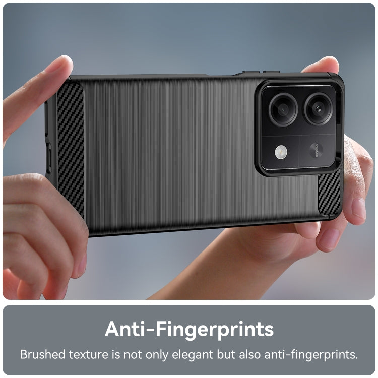 For Xiaomi Redmi Note 13 5G Brushed Texture Carbon Fiber TPU Phone Case(Black)