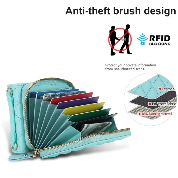 For Samsung Galaxy Z Flip5 Rhombic Texture Card Bag Phone Case with Dual Lanyard(Green)