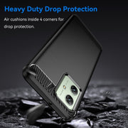 For Motorola Moto G54 Global Brushed Texture Carbon Fiber TPU Phone Case(Black)