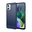 For Motorola Moto G54 Global Brushed Texture Carbon Fiber TPU Phone Case(Blue) - Motorola Cases by PMC TechLife | Online Shopping South Africa | PMC TechLife | Buy Now Pay Later Mobicred