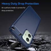 For Motorola Moto G54 Global Brushed Texture Carbon Fiber TPU Phone Case(Blue)
